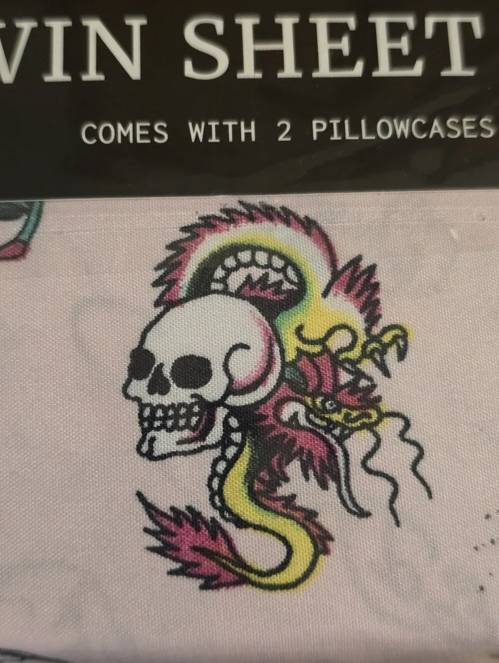 Ed Hardy 6 Piece Twin Jack Rabbit Skull Heart Sheet Set. NWT.